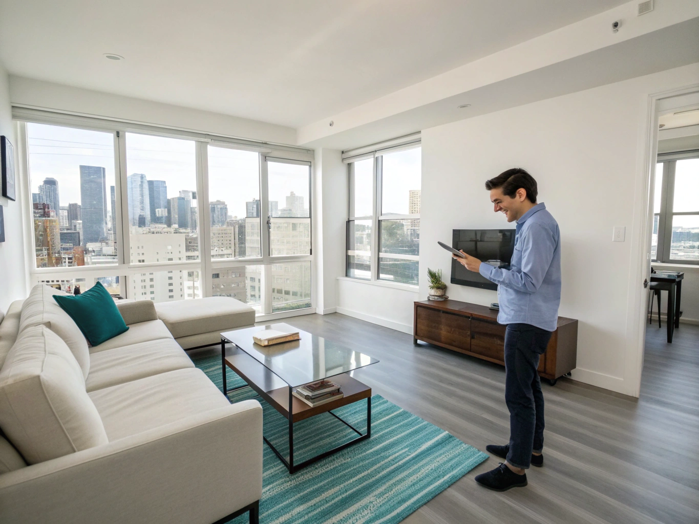 Modern architectural vacation rental with automated operational tracking